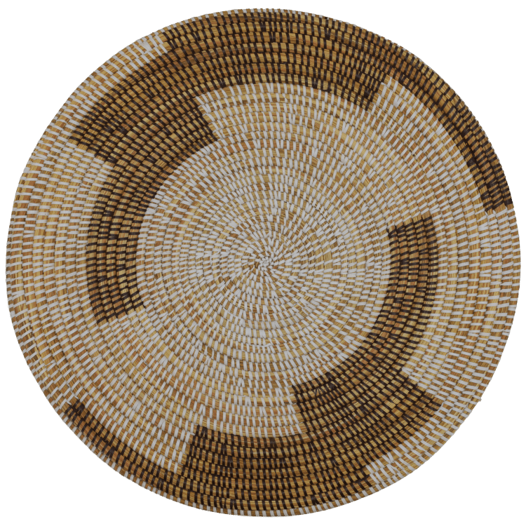 Bruine ronde mand, bovenaanzicht