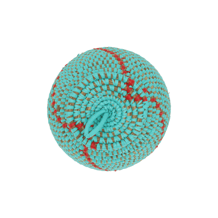 Gesloten turquoise mand