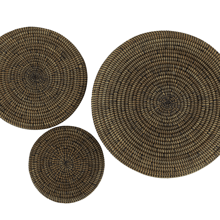 Bovenaanzicht van drie manden