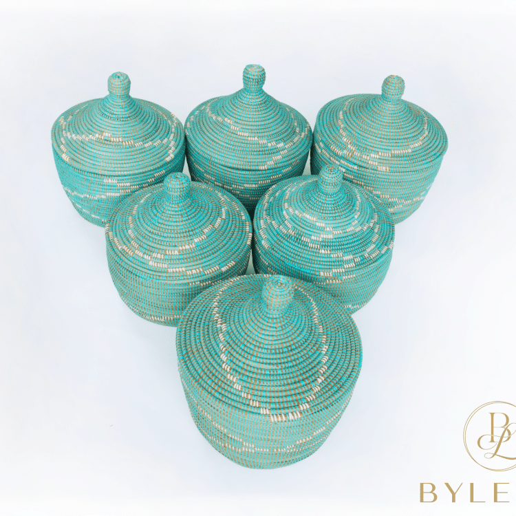 Setje turquoise Supper manden