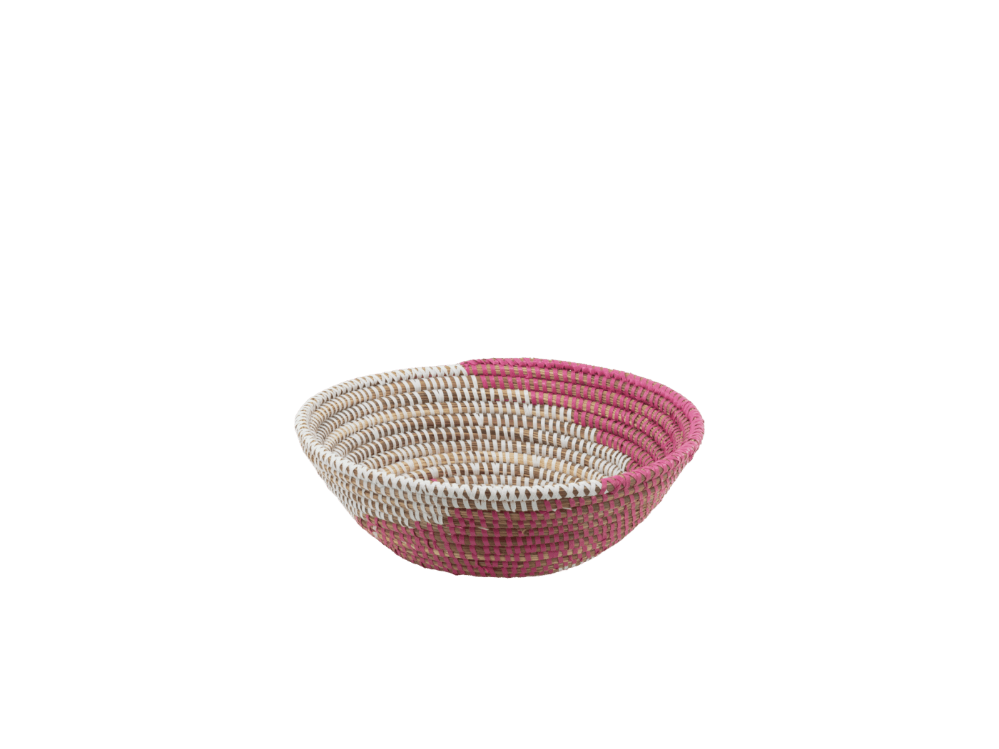 Kleine Ronde Rieten Schaal - Roze