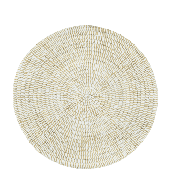 Deksel van wit/lichtbruine mand