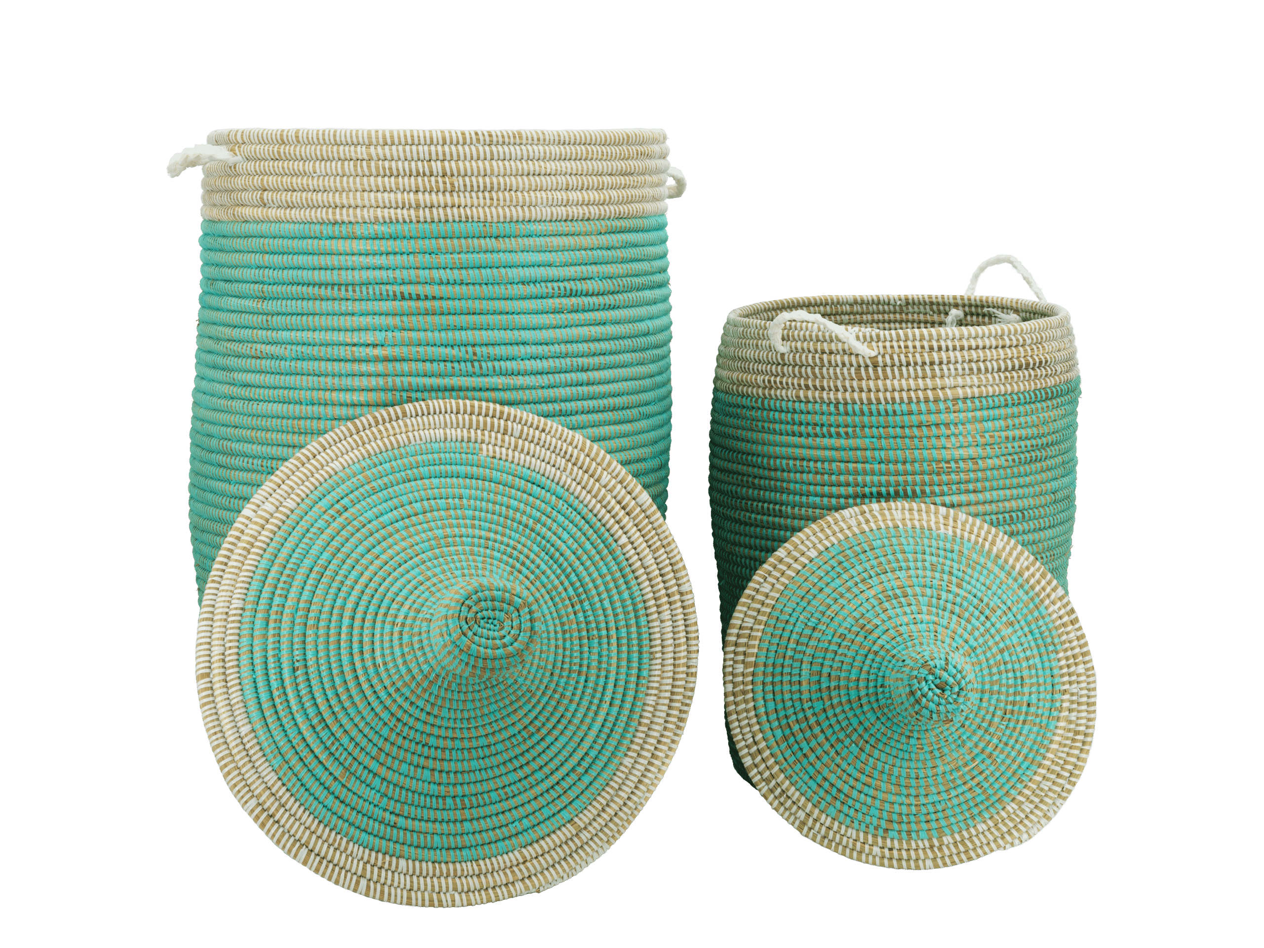 Set Tajine Manden - Turquoise en Wit - Afbeelding 3