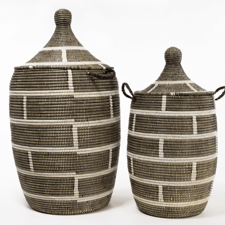 Wasmand XL - Bruin/Crème set