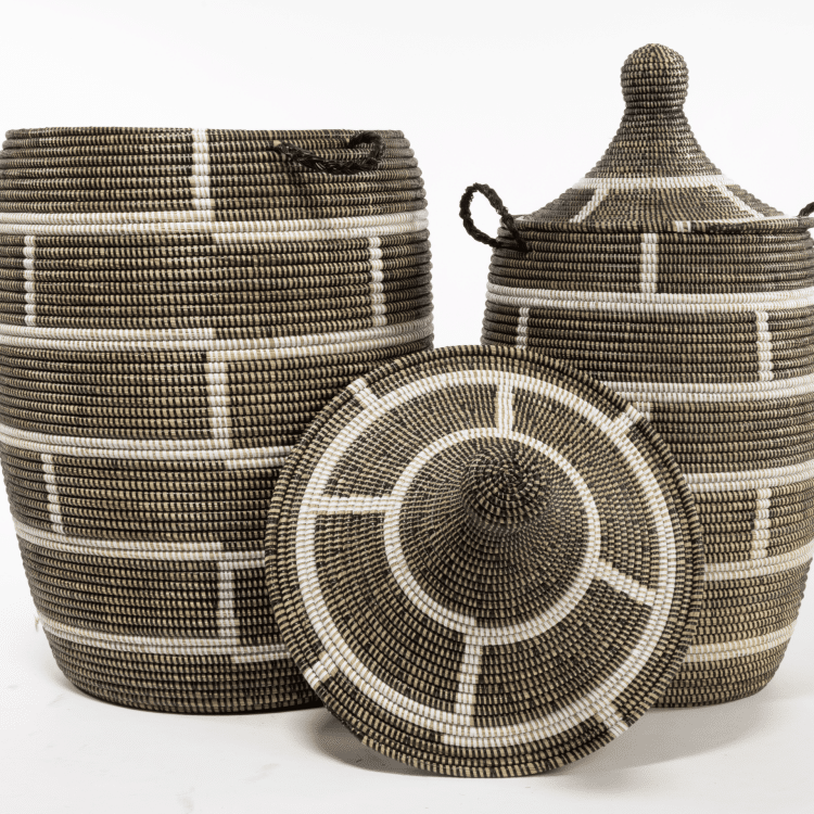 Wasmand XL - Bruin/Crème - Losse deksel