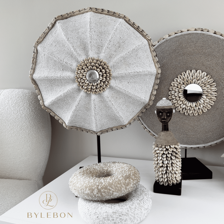 Beaded Shield - White Shell