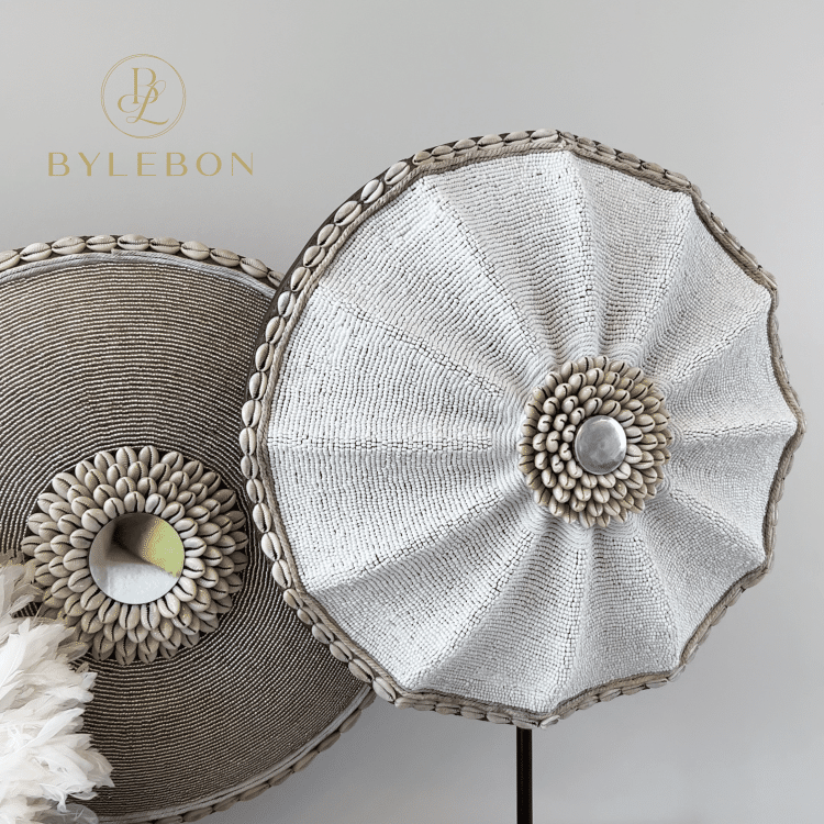 Beaded Shield - White Shell