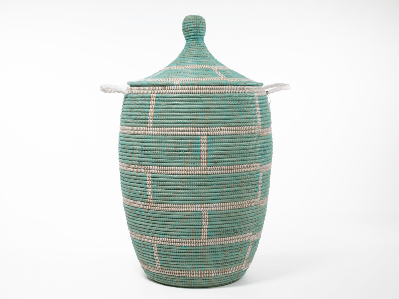 Rieten Wasmand XL - Turquoise