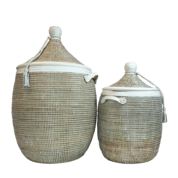 Set Manden (2) – Wit Leder (H=75cm/H=56cm)