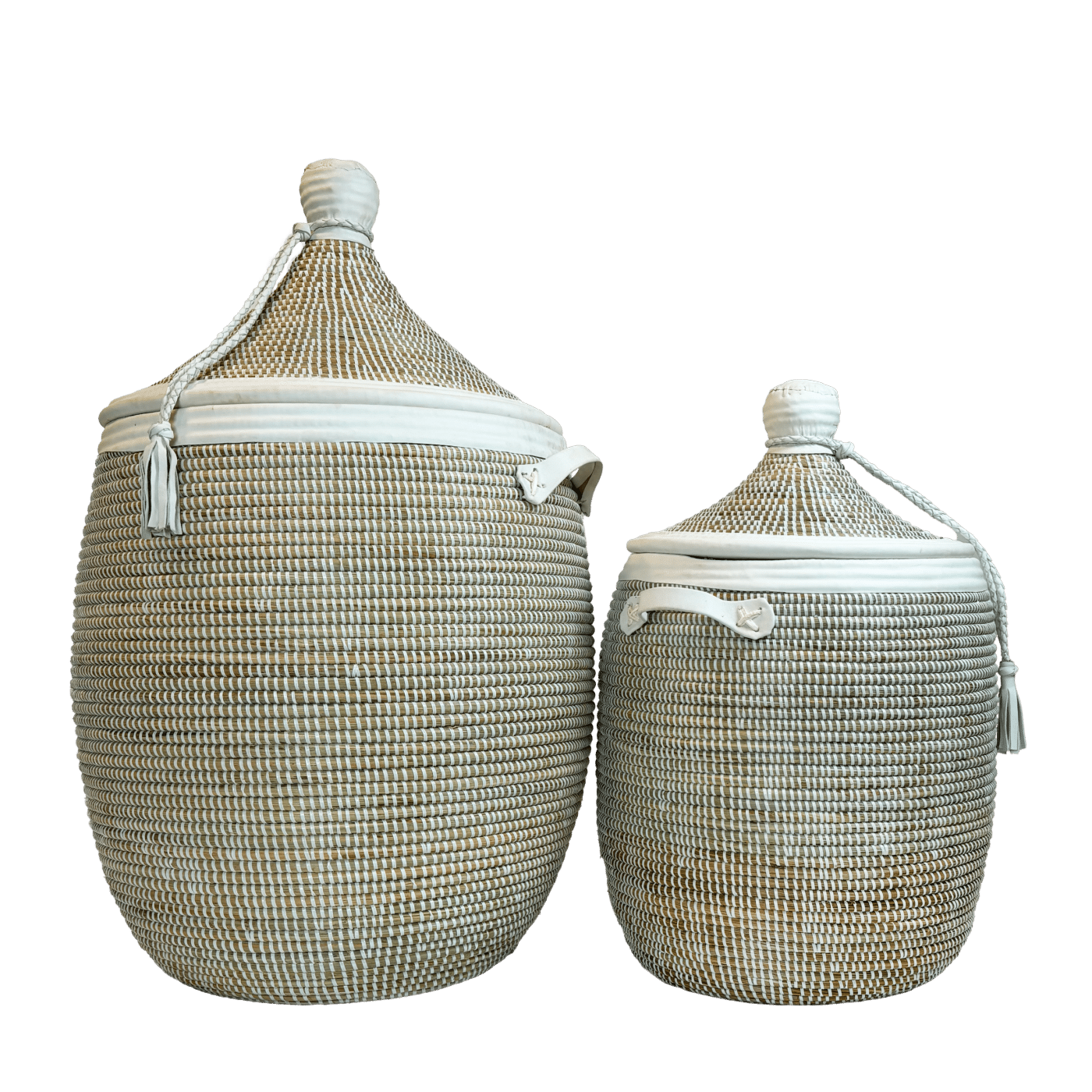 Set Manden (2) – Wit Leder (H=75cm/H=56cm)