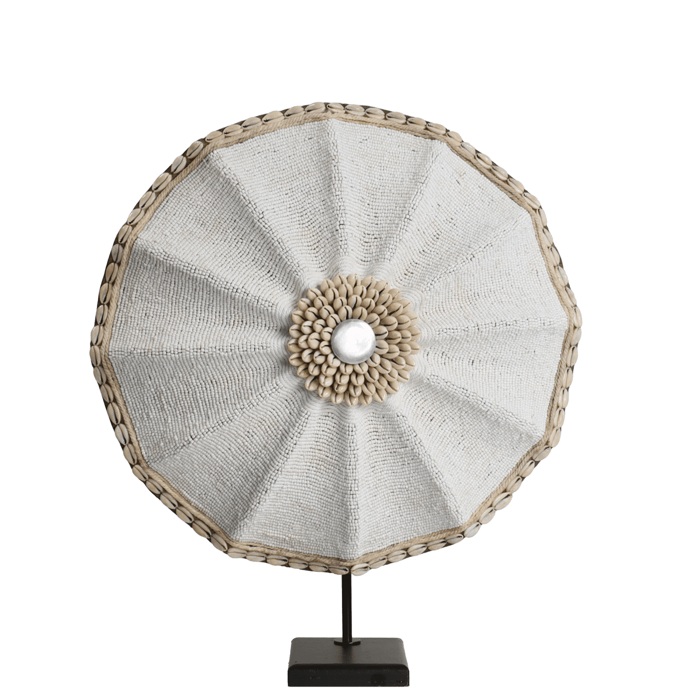 Beaded Shield - White Shell