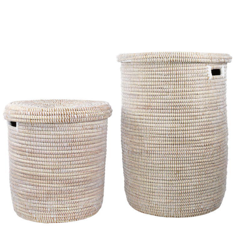 Overzichtsfoto set witte manden