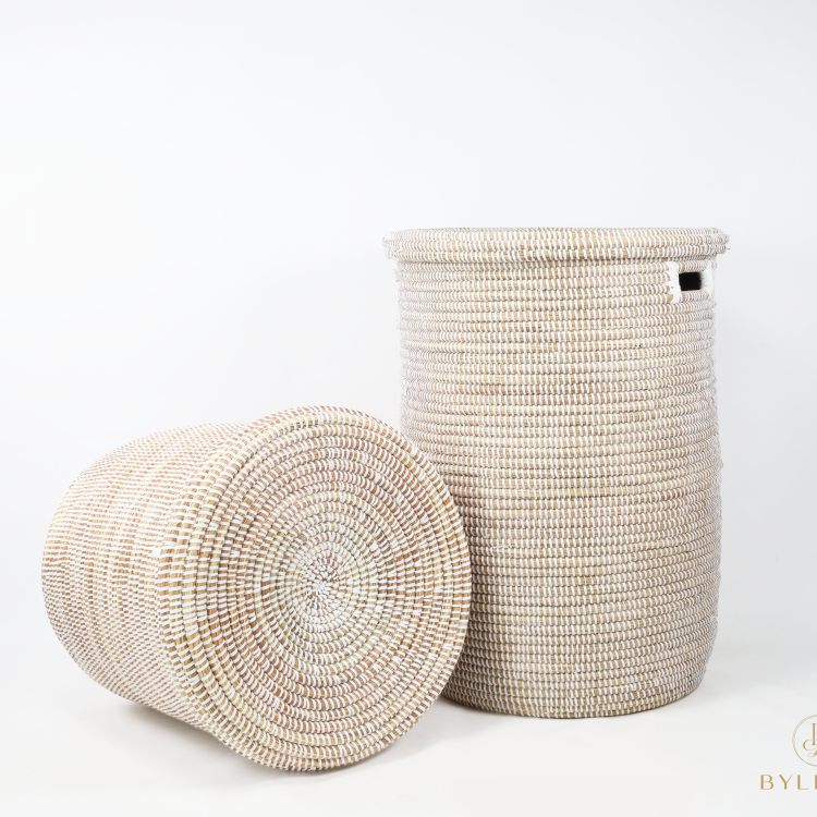 Set Witte Rieten Wasmanden