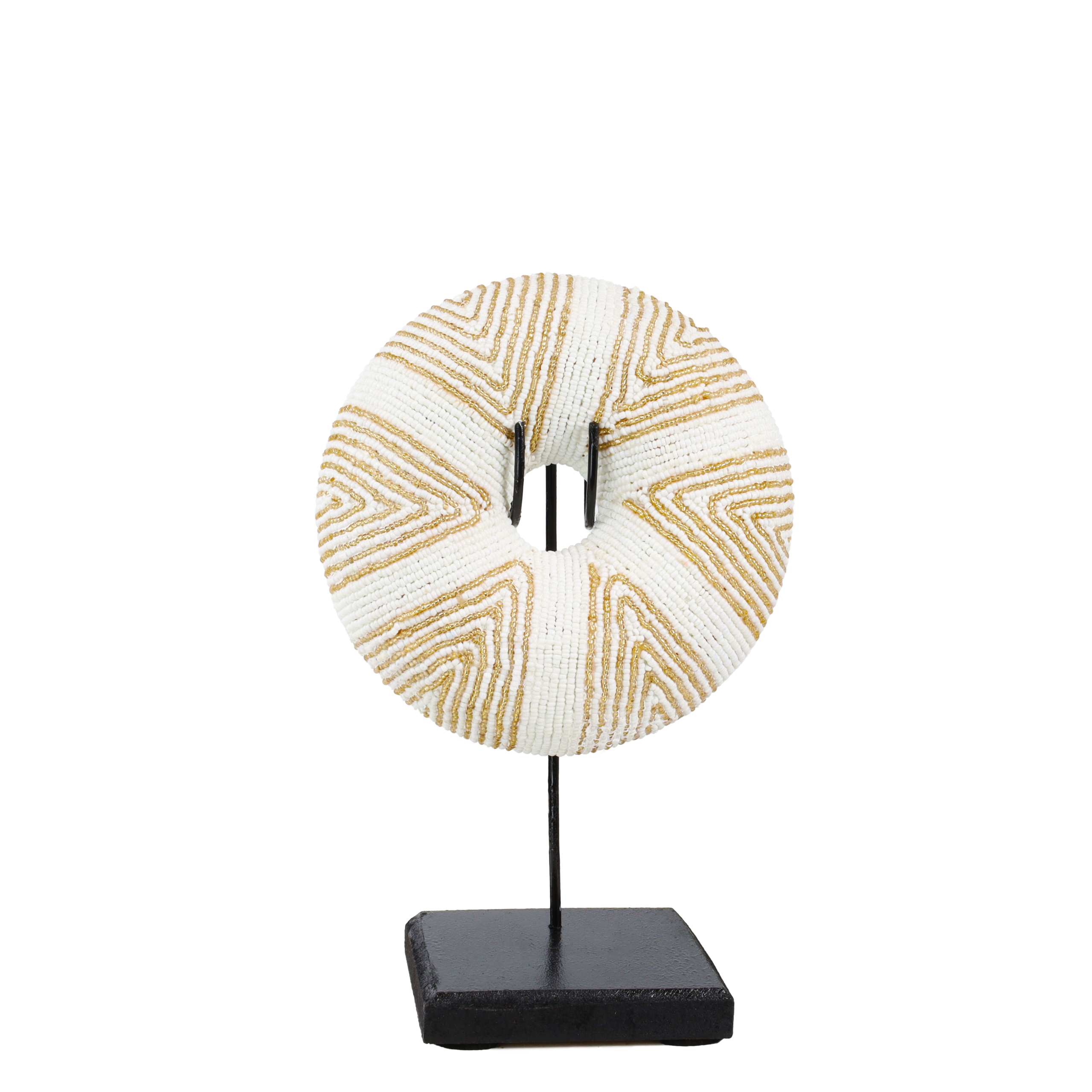 Beaded Bangle - Goud/Wit