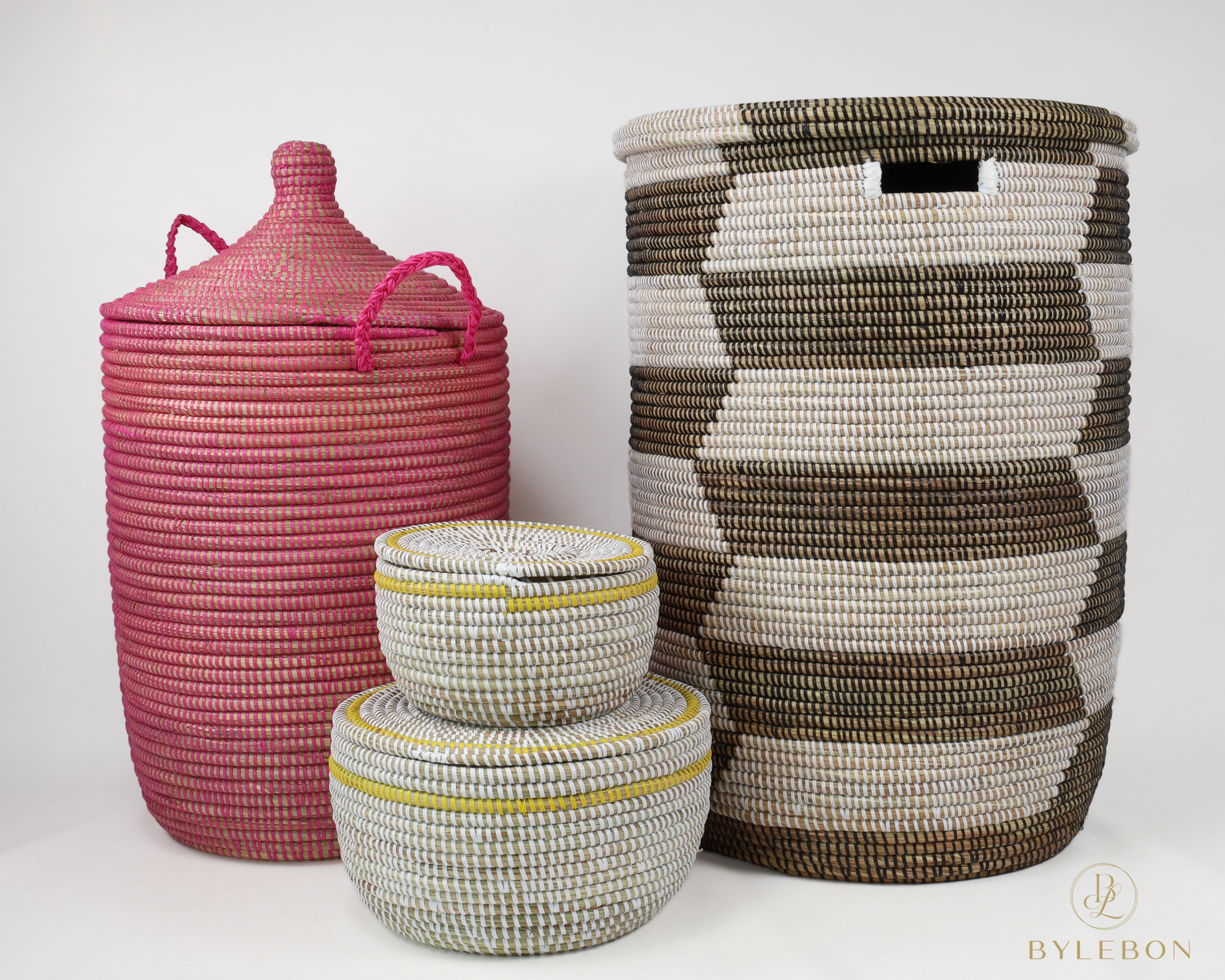 Wasmand met deksel – Trapeze wit/zwart - Afbeelding 5