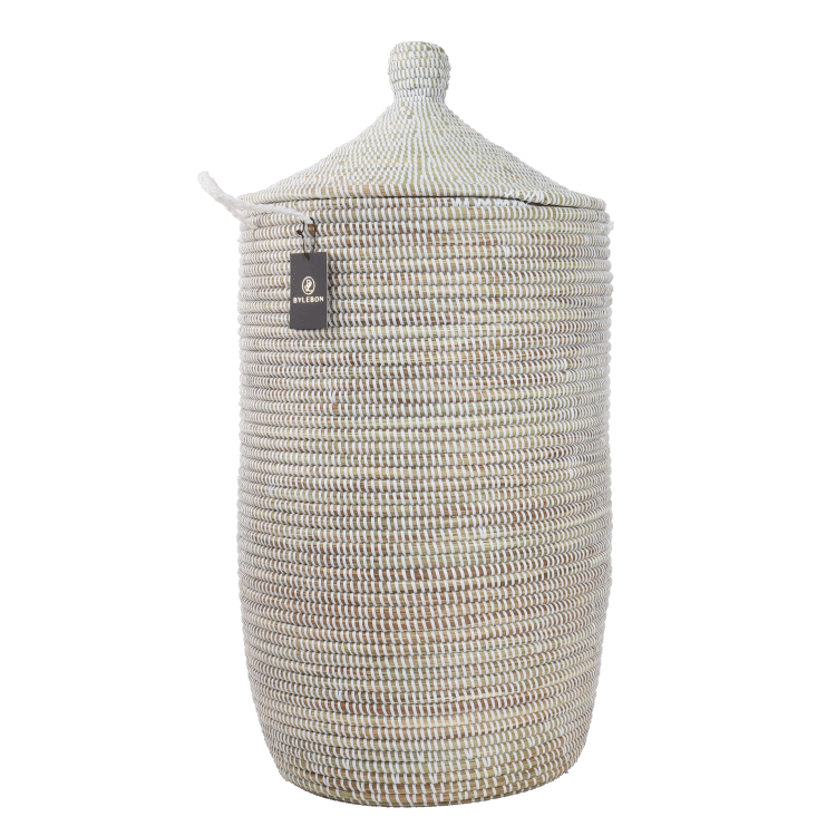 Grote rieten wasmand 80 cm met deksel