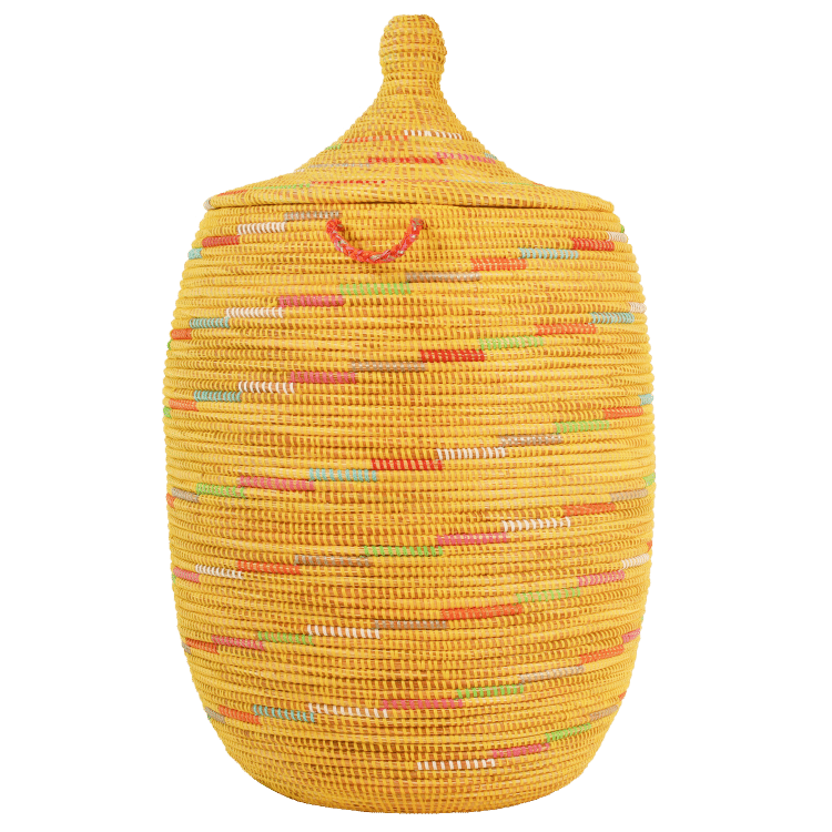 Bolle Rieten Wasmand - Geel Multicolor