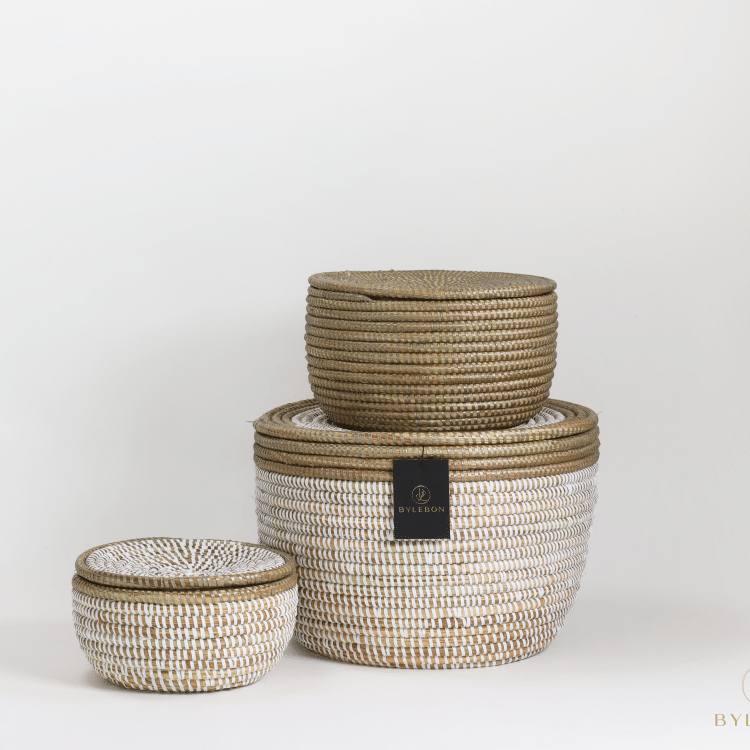 Set van 3 Opbergmanden – Wit Champagne - Afbeelding 5